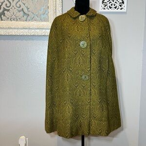 Vintage 960’s Green paisley Patterned Cape
